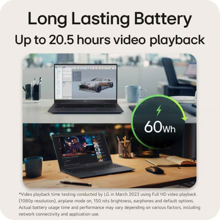 LG Gram SuperSlim 15.6 Inch OLED Thin Laptop, Intel Evo Edition AI-enabled Intel Core Ultra 5 processor, 16GB RAM 512GB SSD
