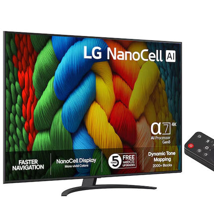 LG 75 inch NanoCell AI NANO81 4K Smart TV 2025 75NANO81A