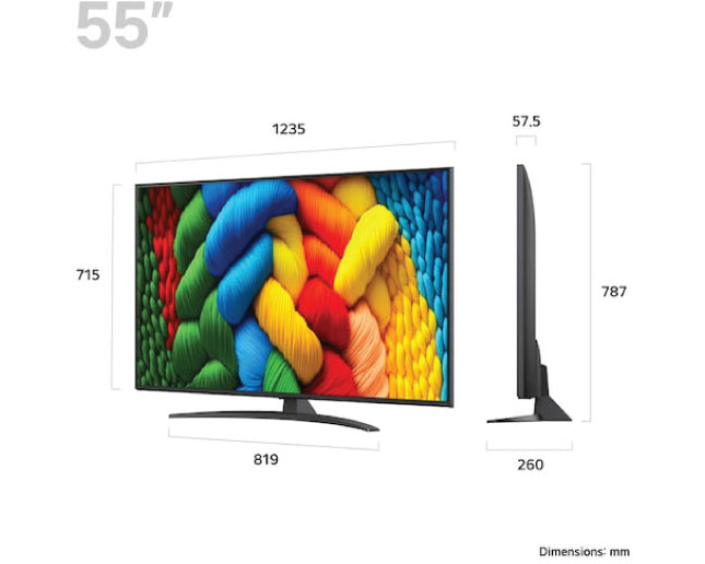 LG 55 Inch NanoCell AI NANO81 4K Smart TV 2025 55NANO81