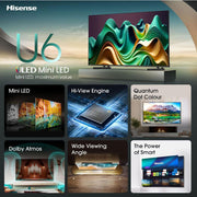 Hisense 50 Inch U6N ULED MiniLED Smart 4K TV 50U6NQTUK