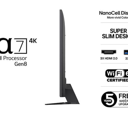 LG 75 inch NanoCell AI NANO81 4K Smart TV 2025 75NANO81A