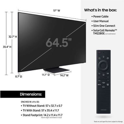 Samsung 65 Inch QN95B Neo QLED 4K HDR Smart TV 65QN95B