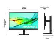 Samsung 27 Inch Monitor 100Hz ViewFinity S60UD, USB-C, QHD Monitor LS27D604