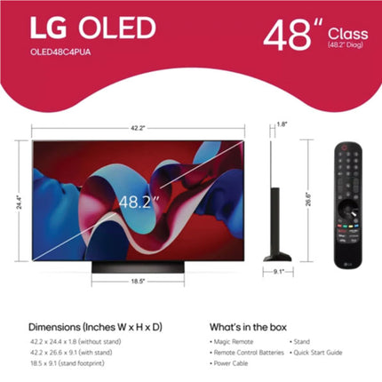 LG 48 Inch Class LG OLED evo C4 120Hz 4K Smart TV 2024 OLED48C4