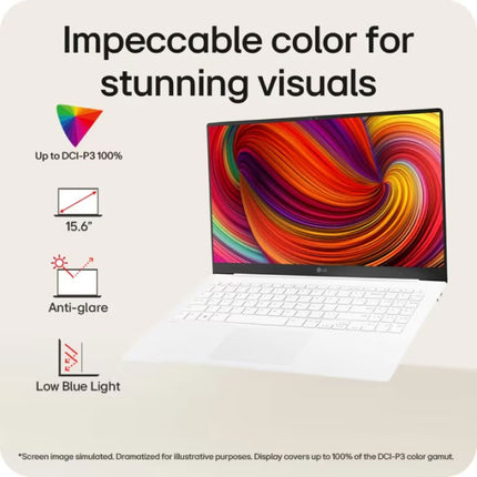 LG Gram SuperSlim 15.6 Inch OLED Thin Laptop, Intel Evo Edition AI-enabled Intel Core Ultra 5 processor, 16GB RAM 512GB SSD